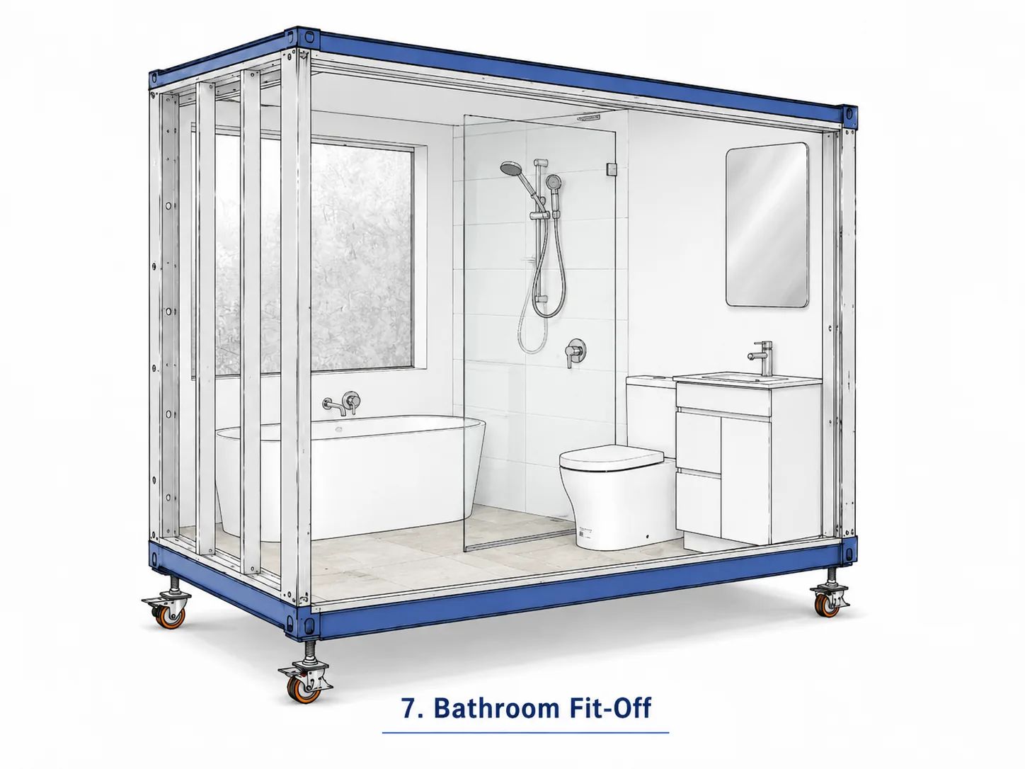 Prefab ensuite pod bathroom fit-off